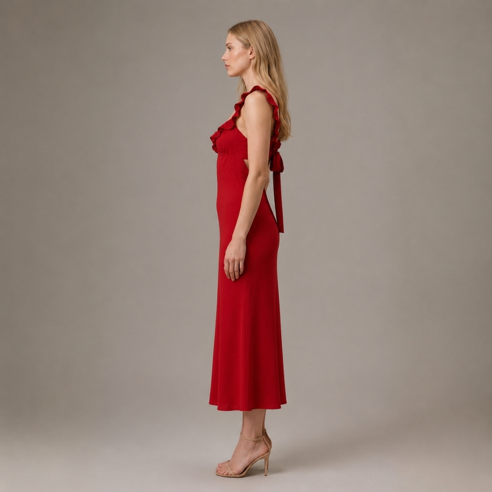Merlot Gingham Red Dress — alternate view